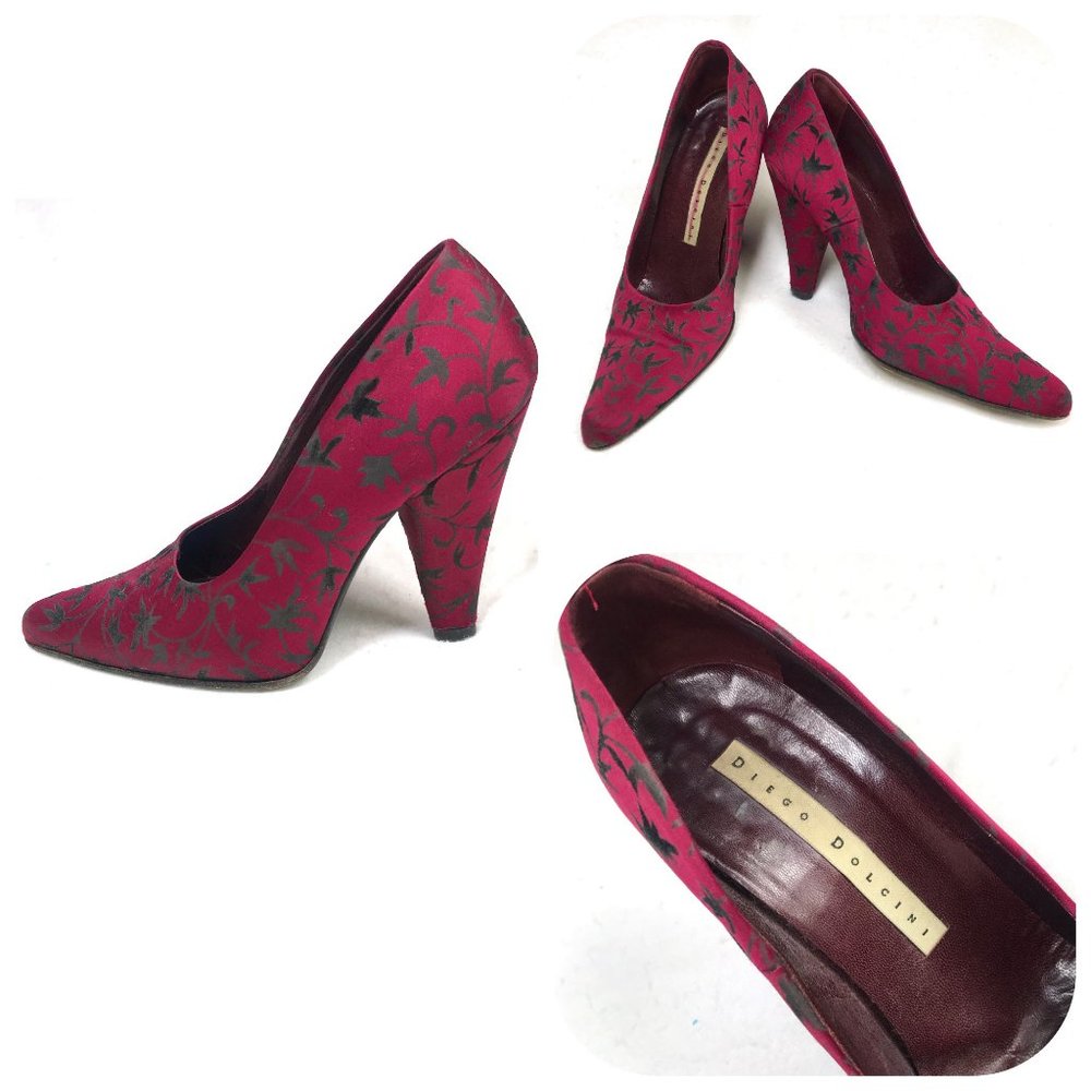 Diego Dolcini made Italy Satin/Leather Vamp Pumps